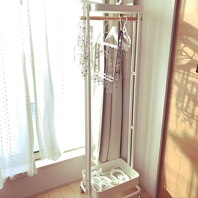 洗濯干しグッズ置き場,ハンガーワゴン,RoomClipショッピング,おうち見直しキャンペーン,Bedroom satominの部屋