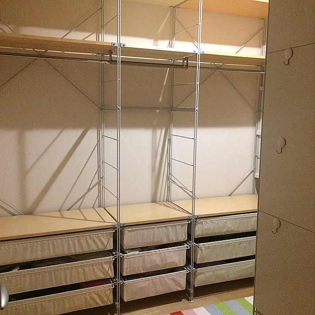 スチールユニットシェルフ ワードローブ,無印良品スチールユニットシェルフ,スチールユニットシェルフ,小さなお部屋,無印良品,Overview yokoの部屋