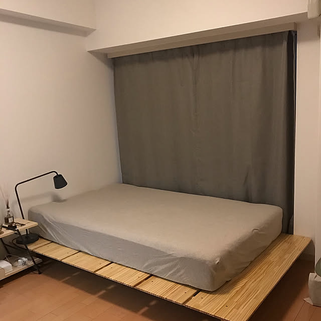 一人暮らし,Bedroom,IKEA,初投稿,無印良品,gugusleep,グーグースリープ,セミダブルベッド ocometsubuの部屋