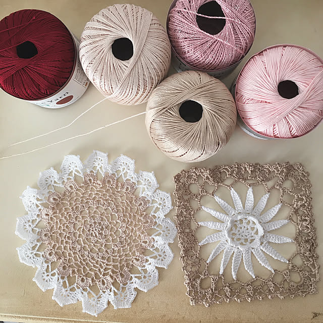 わたしのハンドメイド 冬,ドイリー,ダイソーレース糸,レース編み,ハンドメイド,編み物,手作り雑貨,かぎ針編み,My Desk ayataroの部屋