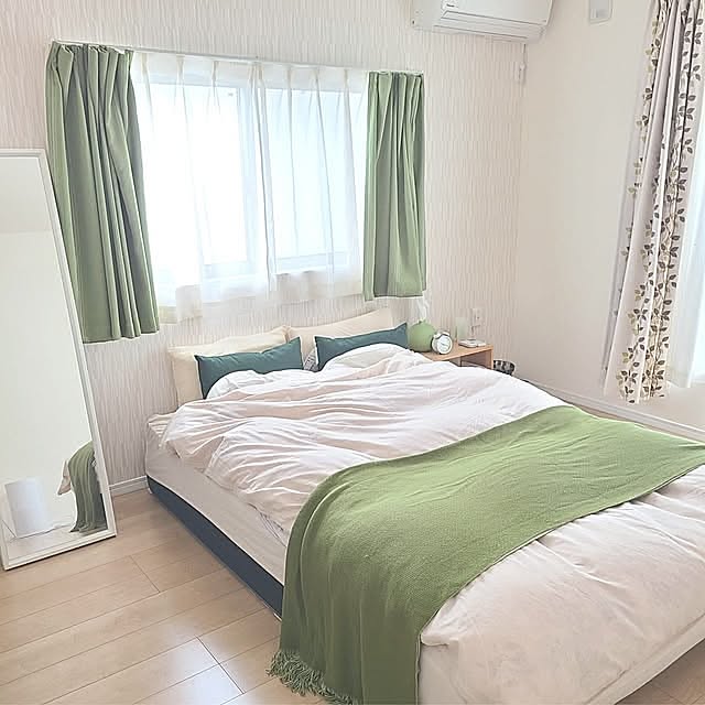 Bedroom,建売住宅,ゆったりライフ,ナチュラル,夫婦二人暮らし,ニトリ,みどりのある暮らし,寝室インテリア ayaの部屋