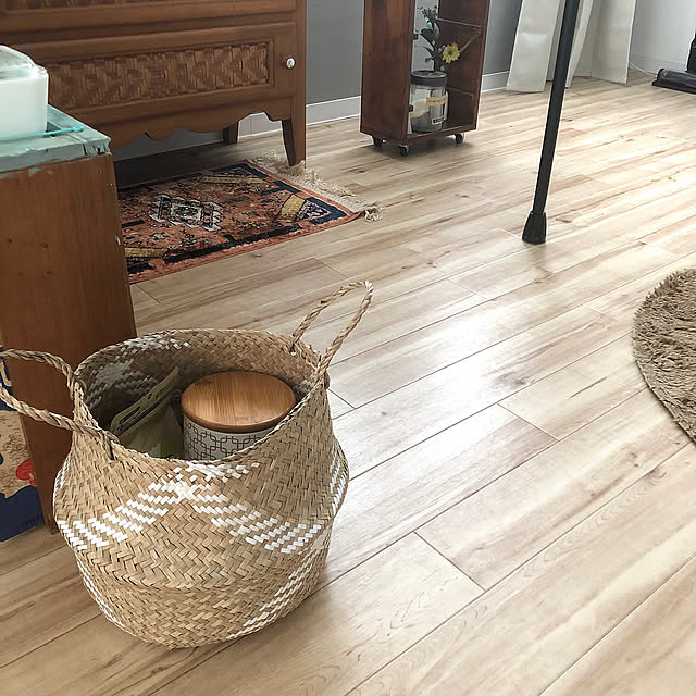 Kitchen,小鳥と暮らす家,ダイニング,かご収納,かご好き,まとめて収納 oiseauxの部屋