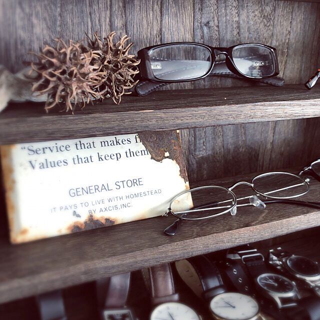 老眼鏡( ⚯̫ ),オキナワスズメウリ部,いつも見てくれてありがとう♥︎,My Shelf,ダルトン老眼鏡,100均老眼鏡 ponponHOUSEの部屋