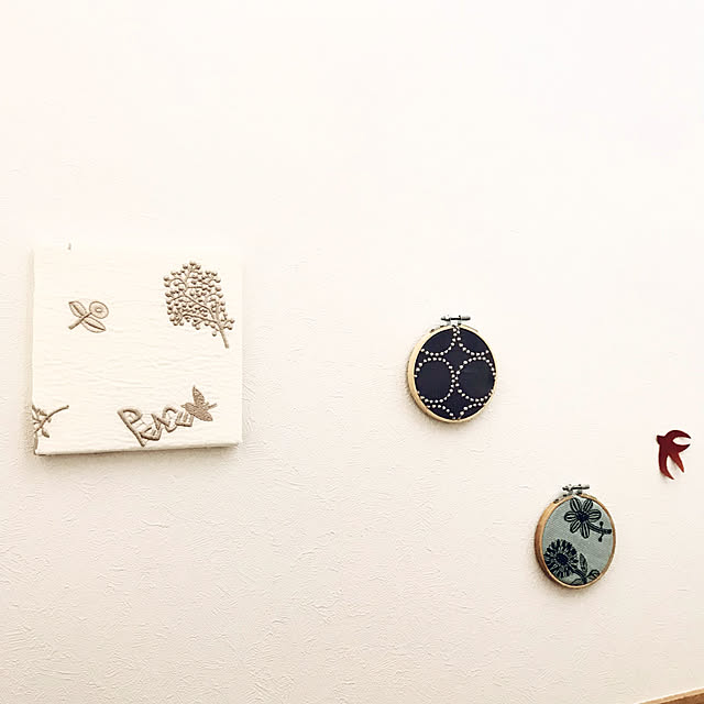 刺繍枠でファブリックパネル風,RCの皆さまに感謝♡,コメントお気遣いなく♡,いつもいいねやコメント感謝です♩,ブラブラ同盟♡,ミナペルホネン,ファブリックパネル風,On Walls akkoの部屋
