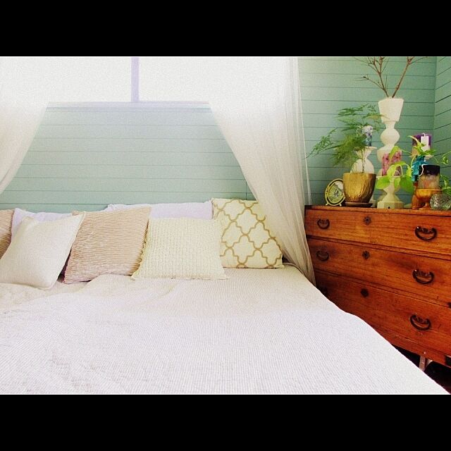 観葉植物,キャンドル,Bedroom,クッション SAKIの部屋