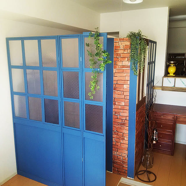 Overview,賃貸アパート,パーテーション,セリア,セリア フォトフレーム,リメイクシート,ダンボールリメイク toukoの部屋