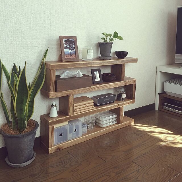 My Shelf,DIY,一人暮らし,植物,足場板,リメイク,収納 tankの部屋