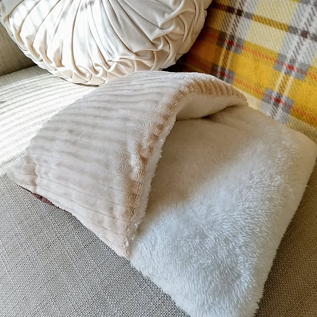Lounge,秋色インテリア,ダイソー,百均,あったかグッズ,330円商品,太コーデュロイ,ベージュ,ソファ,ニトリ,デコホーム,ダリアクッション,マルチカバー,ダッフィー,買ってよかったもの,ふかふか meiの部屋