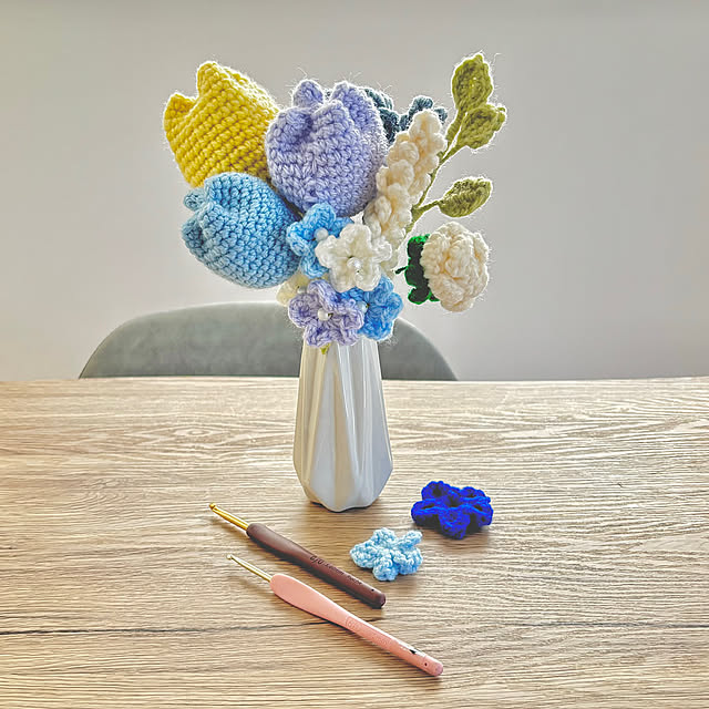 My Desk,かぎ編み初心者,かぎ編み,編み物,趣味時間,セリア,イベント参加,子どものいる暮らし,イベント参加なのでコメントお気遣いなく♡,ハンドメイド mameの部屋