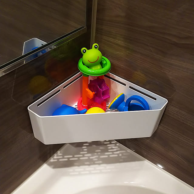 Bathroom,山崎実業 tower,山崎実業,towerシリーズ,おもちゃ収納,お風呂のおもちゃ,マグネット収納 anzの部屋