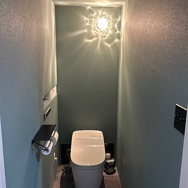 Bathroom,パナソニック床,パナソニックトイレ,壁紙 サンゲツ,オーデリックアクア,オーデリックの照明,ペーパーホルダー　アイアン,トグルスイッチ風,トグルスイッチプレート,トグルスイッチ,照明,トイレの照明,トイレ壁紙,トイレットペーパー収納,トイレットペーパーホルダー,トイレインテリア,トイレ Ryoの部屋