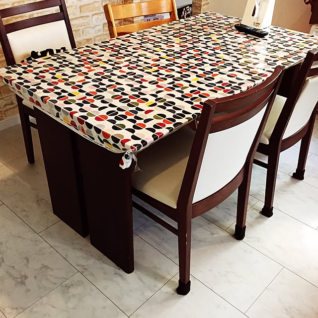 My Desk,IKEAの布,ダイニングテーブル　 smilemamの部屋
