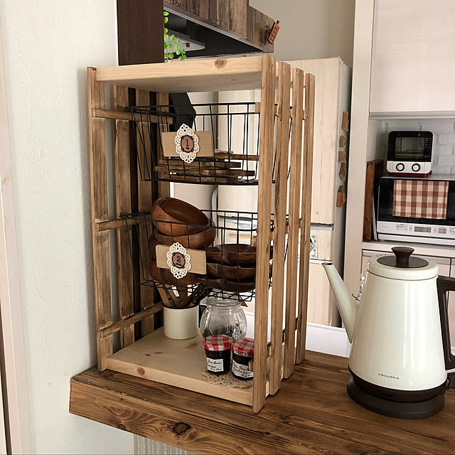 Kitchen,すのこDIY,100均,ナチュラルインテリア,ナチュラル雑貨,DIY,マイホーム,ナチュラル,雑貨,収納,すのこ,セリア,ダイニング,すのこリメイク,キッチン収納 nanaの部屋