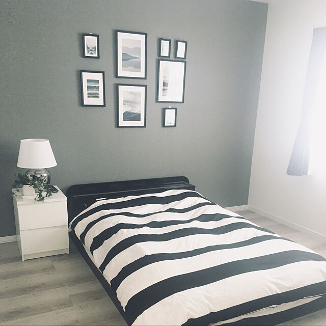 Bedroom,IKEA,北欧,グレーインテリア,Dフロア ホワイトオーク MiCoの部屋