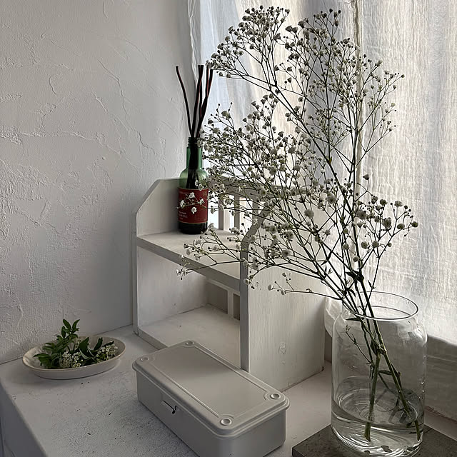 Entrance,スチール工具箱,かすみ草,癒しスペース,無印良品 moana_no_ieの部屋