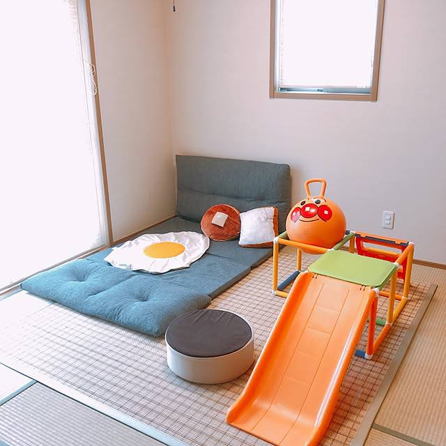Overview,お昼寝,子供部屋&キッズスペース,ニトリ,和室,ラグ,おもちゃ,ジャングルジム,アンパンマン,こどものいる暮らし,建売住宅,四畳半 okonachanの部屋