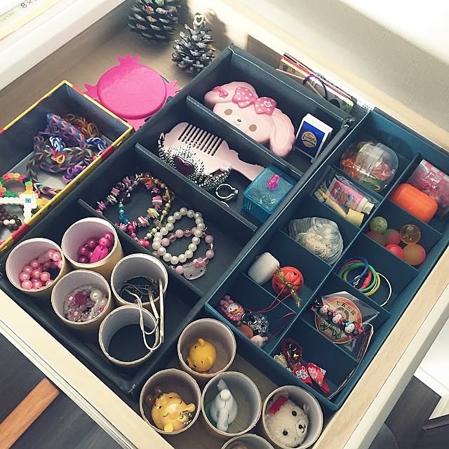 My Desk,学習机,再利用,整理整頓,空箱,トイレットペーパーの芯,引き出し収納 Wakoの部屋