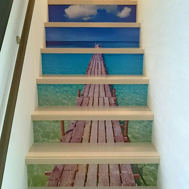 On Walls,リビング階段,階段リメイク,海を感じるインテリア,桟橋,リメイク,DIY,南国 tonchiの部屋