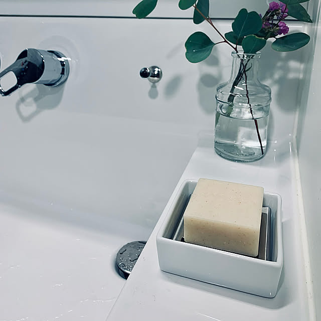 VS 旦那くん,洗面台周り,洗面台,ステンレス,セラミック,コメヌカ/カメリア,モイスチャーフェイスソープ,MARKS＆WEB,洗顔石鹸,石鹸置き,ソープディッシュ,石鹸,2人暮らし,IG⇨yasuyo66,Bathroom yasuyo66の部屋