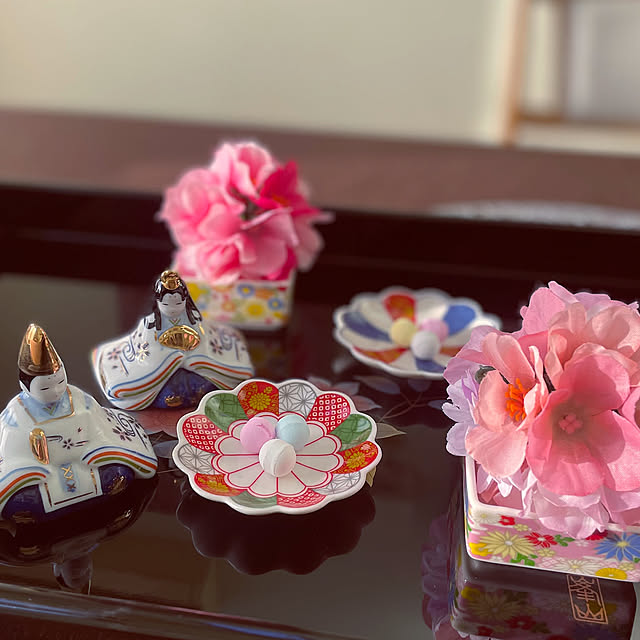 Lounge,セリア,ダイソー,親王飾り,お雛様,セット,花,ひな祭り kuikoの部屋