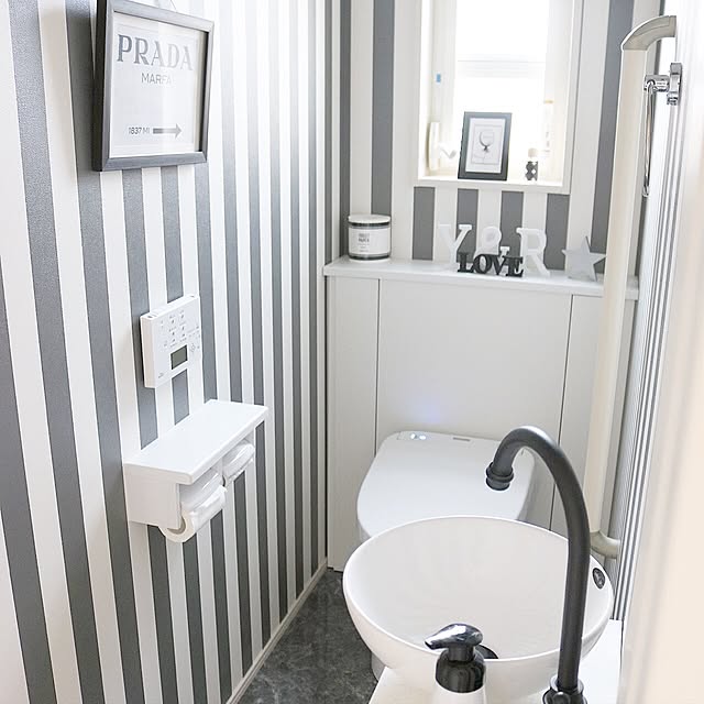 Bathroom,マイホーム,海外インテリア,モノトーンインテリア,新築一戸建て,IKEA,海外インテリアに憧れて,北欧,モノトーン,リビング,ホワイトインテリア,新築,100均,雑貨,ダイソー r.y0323__homeの部屋