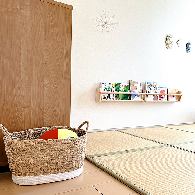 Bedroom,かご大好き,おもちゃ収納,ボール収納,子どもと暮らす,イケヒコ,置き畳,かご・バスケット,いいね！コメントありがとうございます☆,見て頂き感謝です♪,あとでゆっくりお邪魔させて下さい♡,ニトリ,6畳,賃貸 reichelの部屋