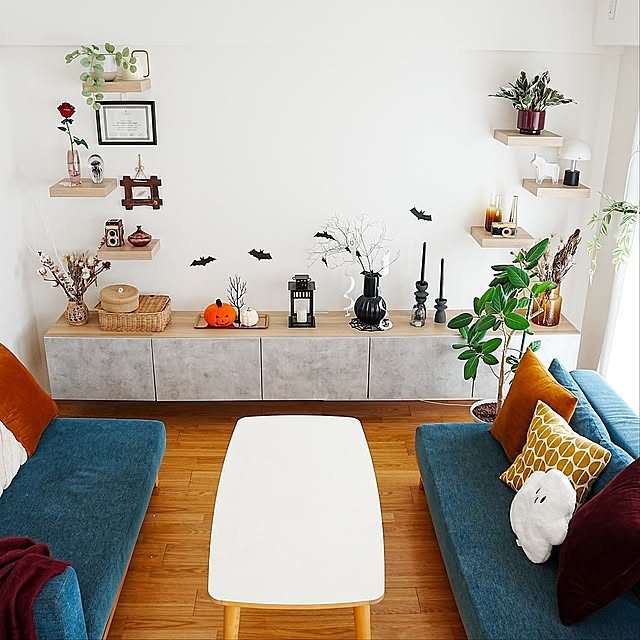 Lounge,IKEA,北欧,テレビボード,北欧インテリア,ベストー,プロジェクターのある部屋,フローティングテレビボード,お掃除ロボット対応,見せる収納 misaki.tの部屋