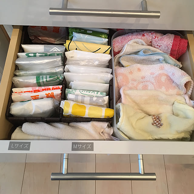 Kitchen,カトラリーケース,子供用エプロン置き場,ピッタリサイズ,ゴミ袋 収納,見えない収納派 SOHSAの部屋