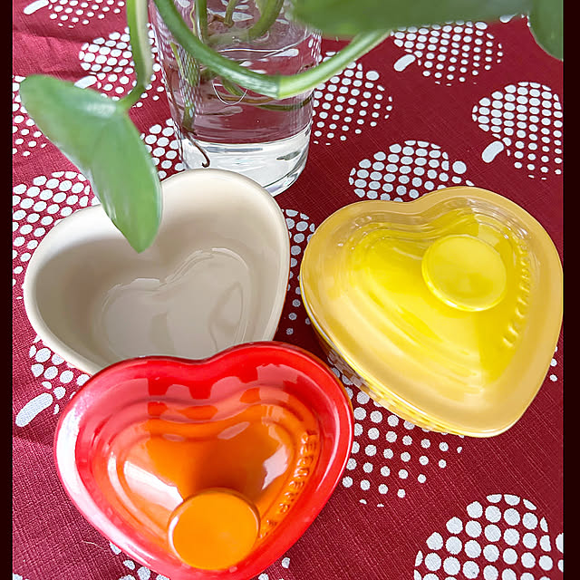 My Desk,ル・クルーゼ　ラムカン・ダムール,茶碗蒸しの器,ハート型♡,好きな器のある暮らし,お気に入り♡,皆さんの素敵なインテリアに憧れる❤︎,いつも嬉しいコメントありがとう♡ kiyoeの部屋