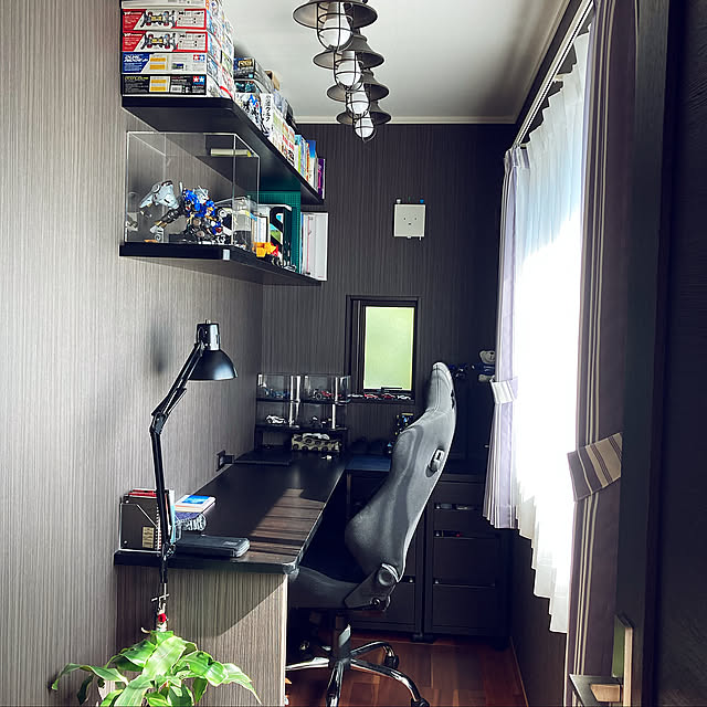 趣味部屋,ガレージライフ,ガレージのある家,模型,ワークスペース,プラモデル,ビルトインガレージ,書斎3畳,ガンダム,読書,IKEA,Overview razgrizの部屋