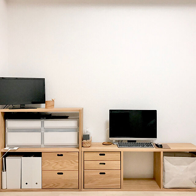 スタッキングシェルフ,テレビボード,ローデスク,パソコンデスク,一人暮らし,1K,6畳,無印良品,My Shelf,ひとり暮らし 1K ykyの部屋