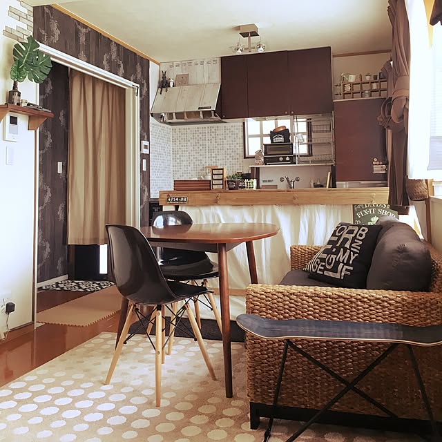 Kitchen,狭いDK ,カウンターDIY,セリア,ニトリ,WALPA壁紙,100均,IKEA,観葉植物,多肉植物 piの部屋