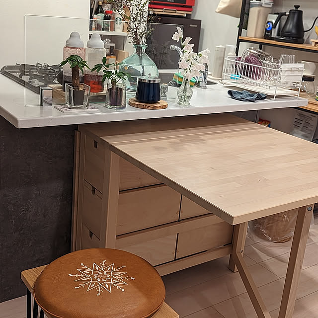 Lounge,一人暮らし,IKEA,ダイニングテーブル mchelloの部屋