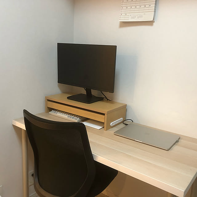 ナチュラル,モニタースタンド,賃貸マンション,RoomClipショッピング,ミニマリスト,RoomClipショッピングで買ったモノ,引き出し付き,シンプル,ありがとうございます(*˙︶˙*)☆*°,賃貸,シンプルインテリア,キャンペーン当選,おうち見直しキャンペーン,シンプルライフ,My Desk,わが家のワークスペース Remonの部屋