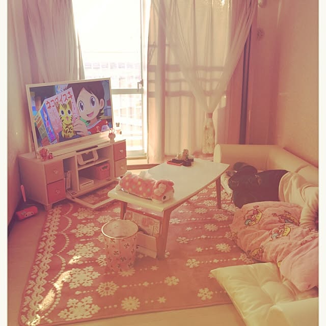 Lounge,しまむら,ホットカーペット,ピンク,ニトリ naruの部屋