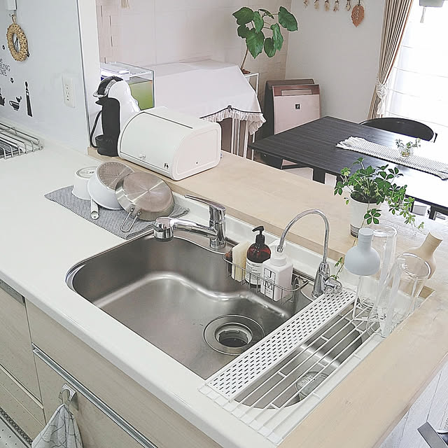 Kitchen,やめたこと,マンション暮らし,マンションインテリア,こどもと暮らす,tower,わら鍋敷き,折り畳み水切りラック,シュガーバイン,ジェームスマーティン,マーチソンヒューム,ジョージジェンセン,ネスカフェドルチェグスト,山善ブレットケース yumegu8の部屋