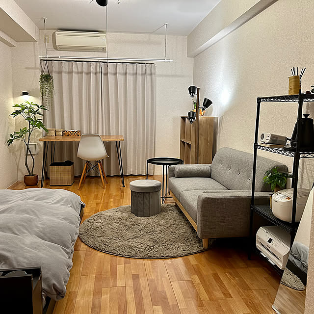 ニトリ,セリア,一人暮らし,フェイクグリーン,照明,観葉植物,IKEA,Overview shinnosukeの部屋