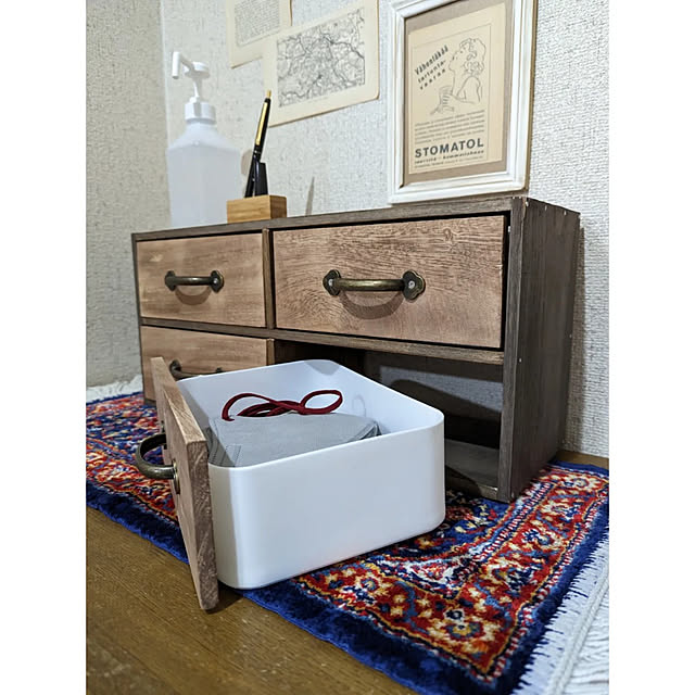 Entrance,下駄箱の上ディスプレイ,マスク収納,100均DIY,子供と暮らす,小引出しDIY,小引き出し風,キャンドゥ,マスク入れ mayuの部屋