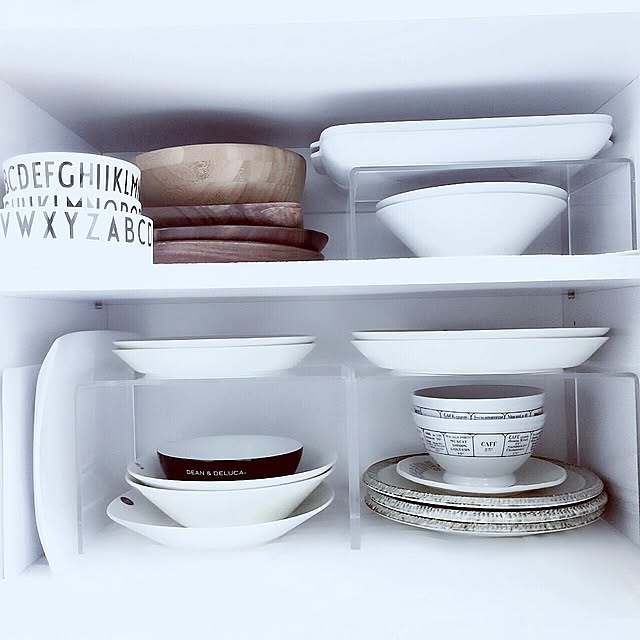 Kitchen,食器収納,食器,DESIGN LETTERS,アカシア食器,オールドメニュー,ittala,無印良品,キャトルセゾン,スッキリ,シンプル収納,IKEA,ARABIA,DEAN＆DELUCA Mi-naHiの部屋