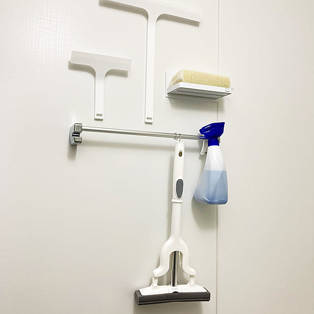 Bathroom,スクイジー,バスルームラック,マグネット収納,掃除用品収納,山崎実業,スポンジ,吸水スポンジモップ,日用品,セリア,カインズホーム timitimiの部屋