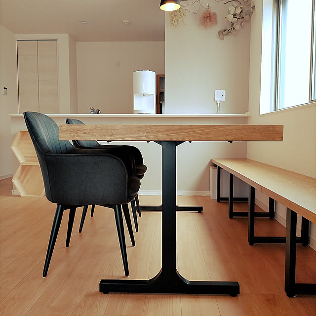 My Desk,かなでもの,ナチュラル,ベンチ,オーダー家具,照明,建売でもおしゃれにしたい！ youchiの部屋