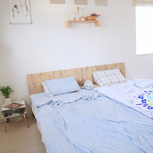 HOME COORDY COLD,ホームコーディ,HOME COORDY,夏仕様,建売住宅,寝具,いつもいいねやコメありがとうございます♡,丁寧な暮らし,シンプルライフ,すっきり暮らす,シンプルな暮らし,ナチュラル,Instagram⇨sayaka_j89,インテリア,ナチュラルインテリア,戸建て,マイホーム,節約生活,節約,Bedroom sayaka.の部屋