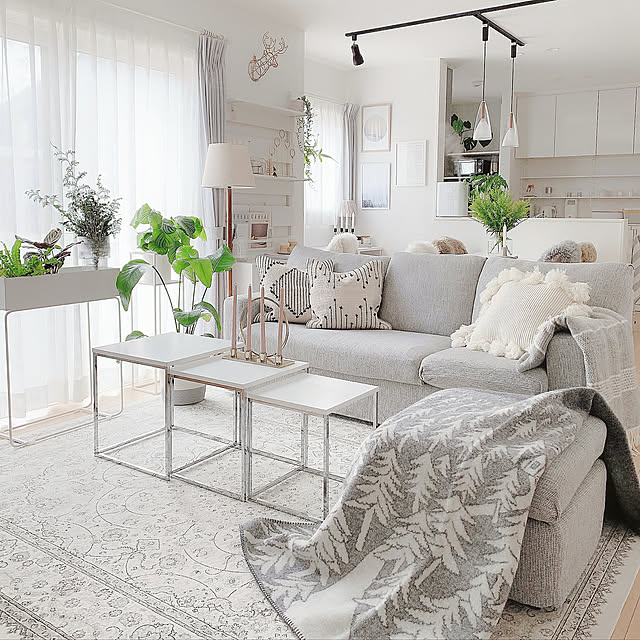 リビングダイニング,クリッパン×ミナペルホネン,クリッパン,ブランケット,ちょっといいもの,インテリアを楽しむ,シンプルな暮らし,こどものいる暮らし,プラントボックス,ig → yuzuhi77,ベルギー絨毯,Overview,イベント参加用再投稿´,,•ω•,,`,観葉植物,H&M HOME,海外インテリアに憧れる,フロアランプ,ストレリチア,ソファ,サヤンサヤン Yuzu-hiの部屋