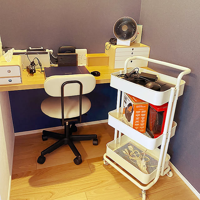 My Desk,モニター,収納,キッチンワゴン,ReHome,ニュアンスカラー stereoの部屋
