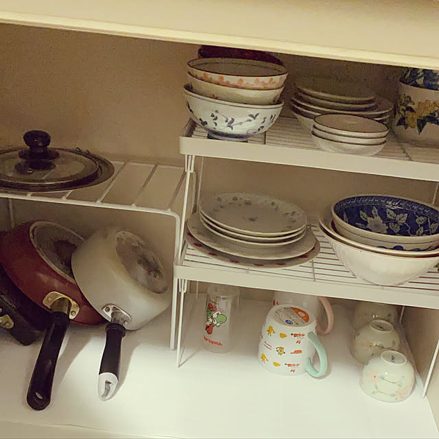 一人暮らし,ふたり暮らし,100均,ダイソー,Kitchen,シンク下収納,食器棚,皿収納,収納 mame.camの部屋