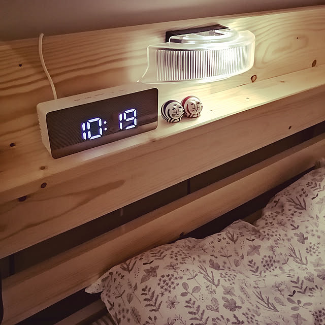 Bedroom,RoomClipショッピング,リサラーソンガチャ,RoomClipアンケート,RoomClipショッピングで買ったモノ,RoomClip運営チームの皆様に感謝♡,デジタル時計,目覚まし時計 maron-cocoの部屋