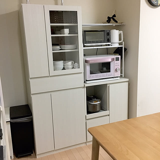 Kitchen,tower(タワー),レンジラック,ホワイトインテリア,狭いダイニングキッチン,Francfranc,フランフラン,シンプル moonの部屋