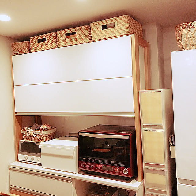リビングハウス,カップボード,ラタンバスケット,ラタン,山崎実業 tower,山崎実業,無印,Kitchen,無印良品,無印良品 収納,収納ボックス,収納 ton1106の部屋