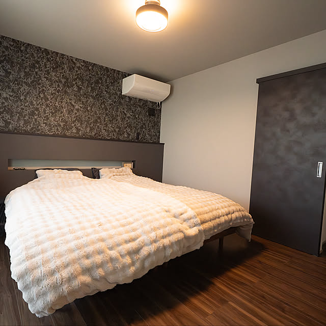 Bedroom,ベッドルーム,造作,ベッド,寝室,ニッチ Lm_casaの部屋