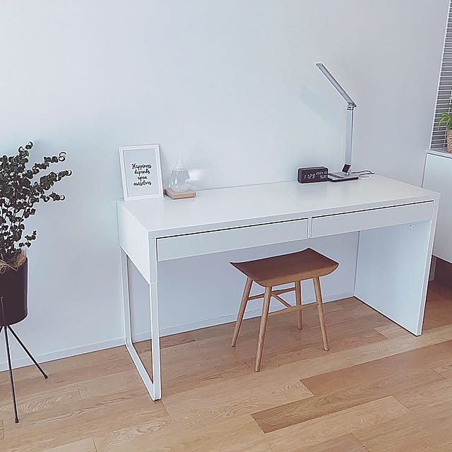 My Desk,IKEA,シキファニチア,リビング学習,ホワイトインテリア,こどもと暮らす,無垢の床,無垢材,北欧 naaaaanの部屋